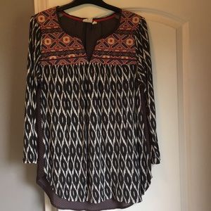 Anthropologie Embroidered Blouse
